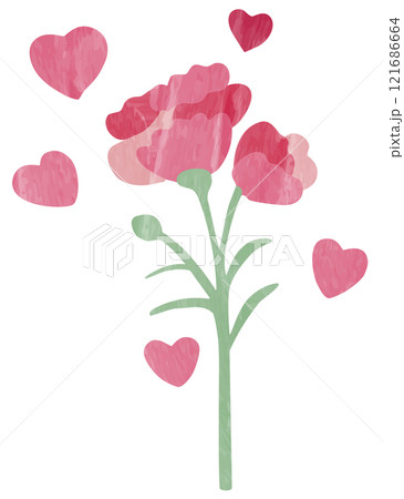 カーネーションの水彩風ベクターイラスト 121686664