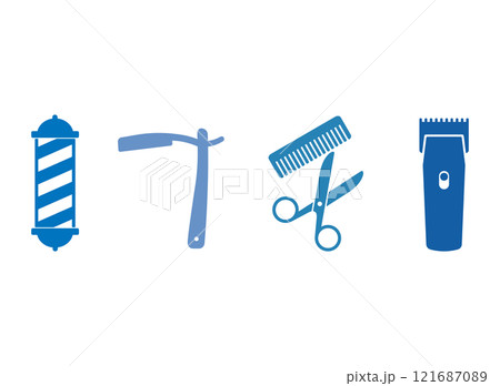 理容室　アイコン　セット 121687089