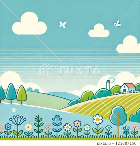 草原 自然の風景 草原 自然の風景 121687150