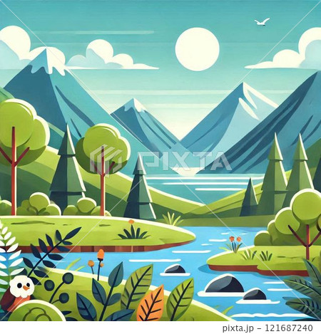 壮大な自然の風景 121687240