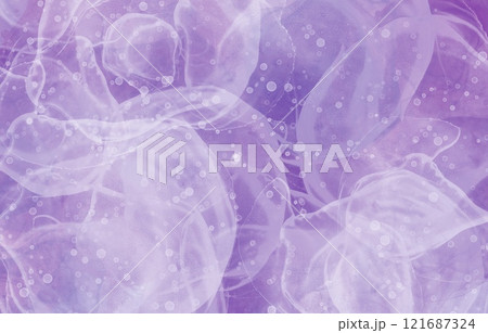 紫色の抽象的な背景テクスチャ、ミステリーやホラー風のハロウィーンデザイン	 121687324