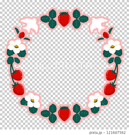 Strawberry frame background_circular 121687562