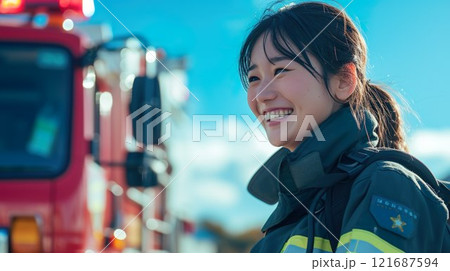 防災の日〜女性消防士02 防災の日〜女性消防士02 121687594