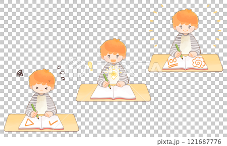 Studying children growth illustration set 121687776