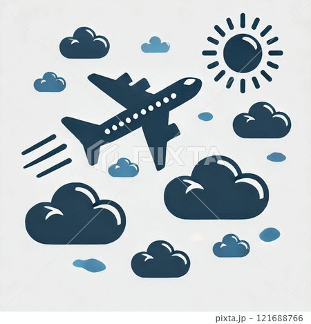 飛行機のイラスト 121688766