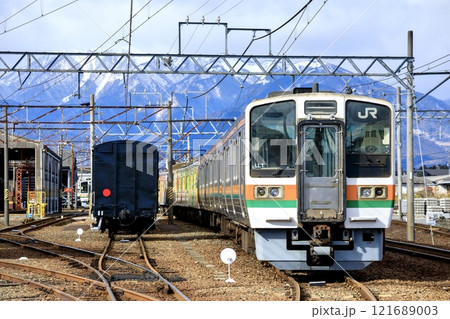 三岐鉄道、保々車両基地の留置車両群 121689003