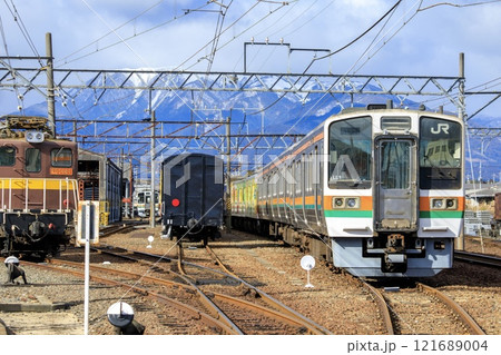 三岐鉄道、保々車両基地の留置車両群 121689004