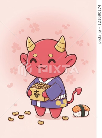 豆まきシーズン到来！キュートな鬼のイラストでSNS映え 121690174