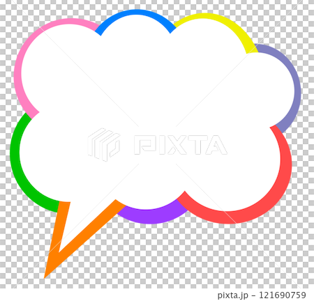 マンガの台詞や言葉を書き込む吹き出しのイラスト マンガの台詞や言葉を書き込む吹き出しのイラスト 121690759