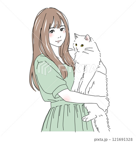 猫を抱く女性 猫を抱く女性 121691328