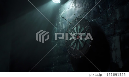 ダーツの的とスポットライト 121691523