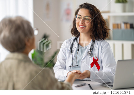 patient and a doctor in medical office patient and a doctor in medical office 121691571