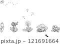 春の花のかわいい手描きイラスト 121691664