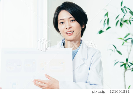 栄養指導をする栄養士の女性 121691851