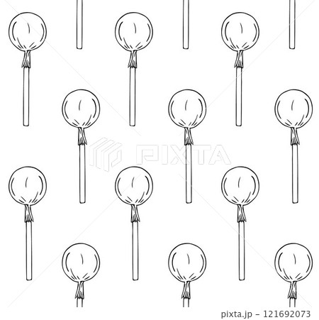 Vector seamless pattern of hand drawn lollipop 121692073