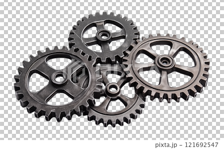 Metal gear isolated on white background png transparent clipart. 121692547