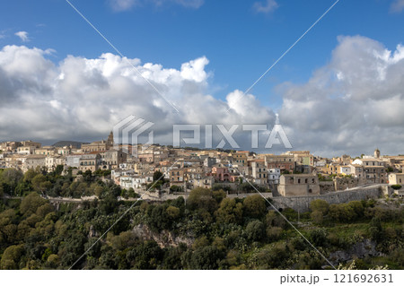 Aerial view on city Ragusa, Sicily, Italy Aerial view on city Ragusa, Sicily, Italy 121692631