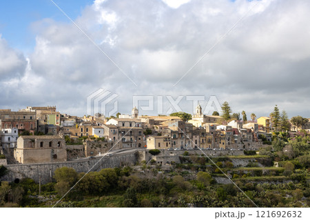 Aerial view on city Ragusa, Sicily, Italy Aerial view on city Ragusa, Sicily, Italy 121692632