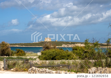 Fortress on an island, Forte di Capopassero, Sicily, Italy 121692658