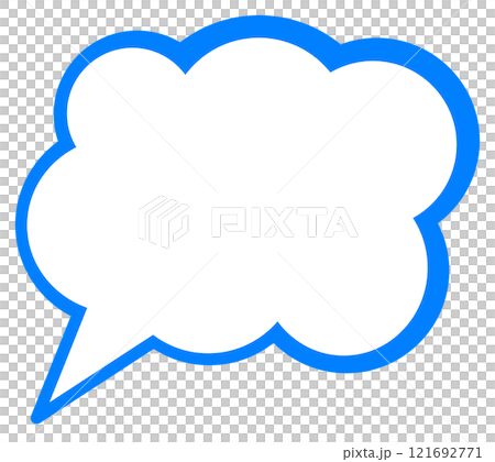 Illustration of a speech bubble with dialogue or message words written in manga 121692771
