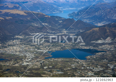 Maggiore Lake aerial view from airplane 121692963