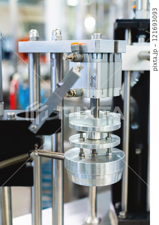 Stainless steel production elements in equipment manufacturing. Metal parts of future production systems 121693093