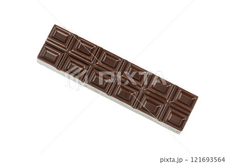 Chocolate bar isolated on white background 121693564