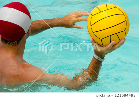 Man is playing water polo Man is playing water polo 121694495