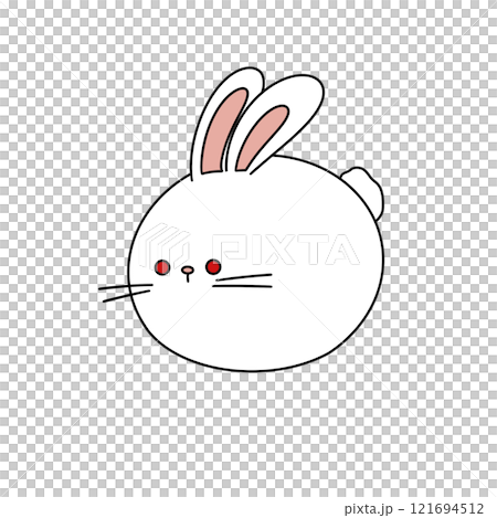 A cartoon rabbit with red eyes and a red nose 121694512