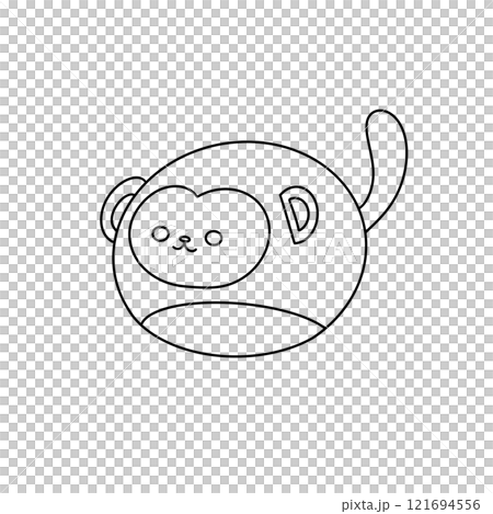 A cute monkey with a heart on its face 121694556