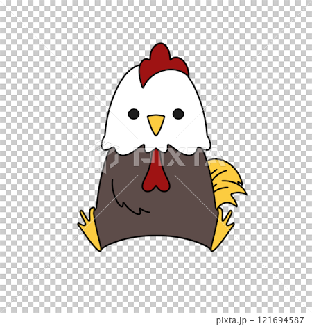 A cartoon chicken with a red beak and yellow feet A cartoon chicken with a red beak and yellow feet 121694587