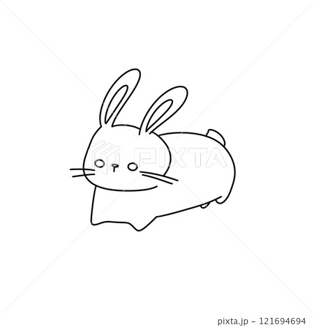 A rabbit is laying down on a white background A rabbit is laying down on a white background 121694694