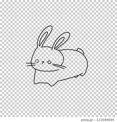 A rabbit is laying down on a white background A rabbit is laying down on a white background 121694694