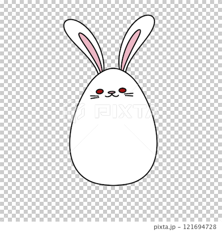 A cartoon rabbit with a red nose and pink eyes A cartoon rabbit with a red nose and pink eyes 121694728