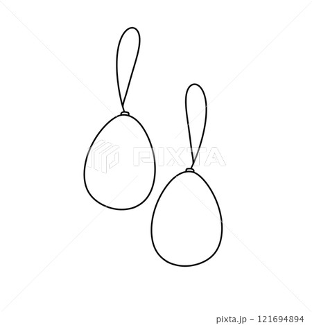 Two earrings with a white background 121694894