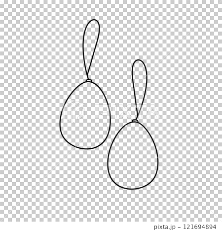 Two earrings with a white background 121694894