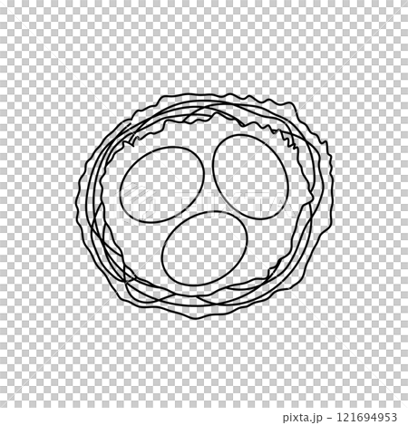 A white egg with three other eggs surrounding it A white egg with three other eggs surrounding it 121694953