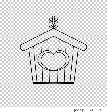 A small house with a heart on it 121694958