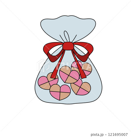 A bag of candy with hearts in it 121695007