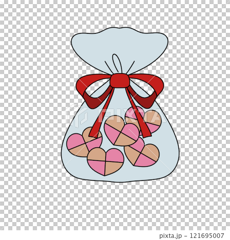 A bag of candy with hearts in it 121695007