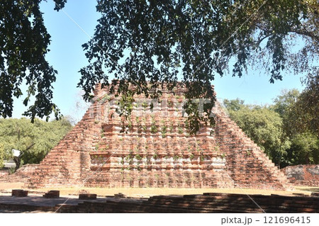 ancient pagoda at Wora Chet Tha Ram temple travel location in Thailand ancient pagoda at Wora Chet Tha Ram temple travel location in Thailand 121696415