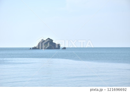 landscape of little island and sea on sunny day at Mae pim cape beach travel location in Thailand landscape of little island and sea on sunny day at Mae pim cape beach travel location in Thailand 121696692