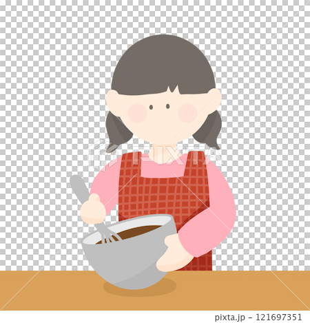 情人節那天女孩做糖果 情人節那天女孩做糖果 121697351