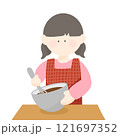 バレンタイン お菓子作りをする女の子 121697352