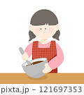 バレンタイン お菓子作りをする女の子 121697353