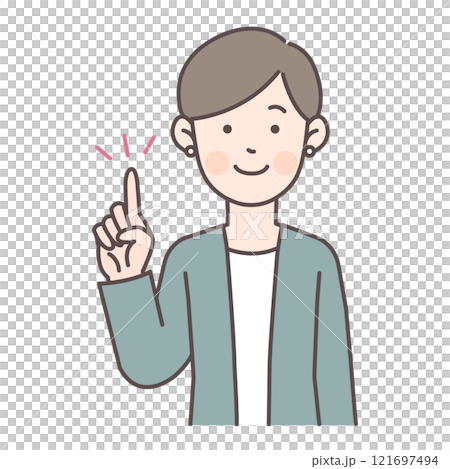 商務人士2指向的上半身插圖 121697494