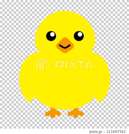 Simple and flat cute chick illustration on white background 121697562