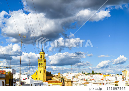 Views of the Church of Santiago de Alcala de Guadaira, Seville, Spain 121697565
