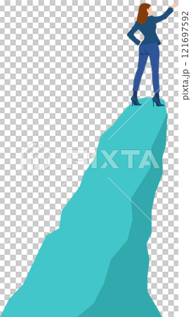 站在懸崖上的女商人的插圖 站在懸崖上的女商人的插圖 121697592
