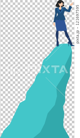 站在懸崖上的女商人的插圖 站在懸崖上的女商人的插圖 121697595